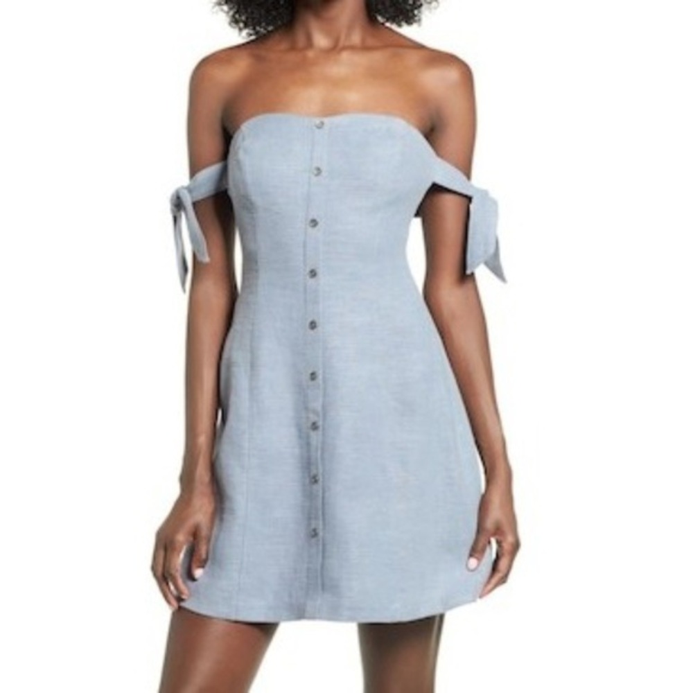 NWT Astr The Label Off Shoulder Tie Araceli Dress
